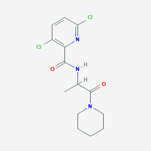 molecular formula C14H17Cl2N3O2 B2801497 3,6-dichloro-N-[1-oxo-1-(piperidin-1-yl)propan-2-yl]pyridine-2-carboxamide CAS No. 1218481-76-5