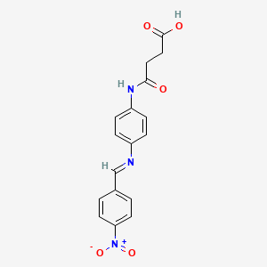 molecular formula C17H15N3O5 B2801502 (E)-4-((4-((4-nitrobenzylidene)amino)phenyl)amino)-4-oxobutanoic acid CAS No. 682790-71-2