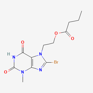 Butyric acid 2-(8-bromo-3-methyl-2,6-dioxo-1,2,3,6-tetrahydro-purin-7-yl)-ethyl ester