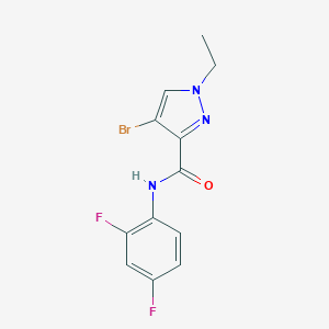 molecular formula C12H10BrF2N3O B280151 4-bromo-N-(2,4-difluorophenyl)-1-ethyl-1H-pyrazole-3-carboxamide 