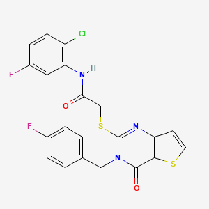 N-(2-chloro-5-fluorophenyl)-2-({3-[(4-fluorophenyl)methyl]-4-oxo-3H,4H-thieno[3,2-d]pyrimidin-2-yl}sulfanyl)acetamide