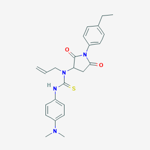 molecular formula C24H28N4O2S B280152 N-allyl-N'-[4-(dimethylamino)phenyl]-N-[1-(4-ethylphenyl)-2,5-dioxo-3-pyrrolidinyl]thiourea 