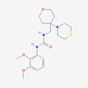 molecular formula C19H29N3O4S B2801540 1-(2,3-Dimethoxyphenyl)-3-[(4-thiomorpholin-4-yloxan-4-yl)methyl]urea CAS No. 2415463-53-3