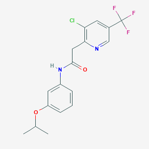 molecular formula C17H16ClF3N2O2 B2801543 2-[3-氯-5-(三氟甲基)-2-吡啶基]-N-(3-异丙氧基苯基)乙酰胺 CAS No. 685107-49-7