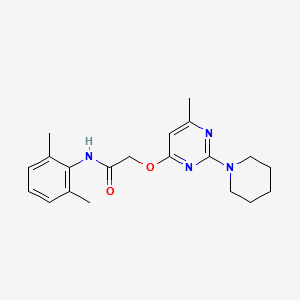 molecular formula C20H26N4O2 B2801548 N-(2,6-dimethylphenyl)-2-((6-methyl-2-(piperidin-1-yl)pyrimidin-4-yl)oxy)acetamide CAS No. 1226440-55-6