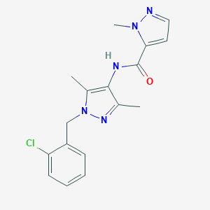 molecular formula C17H18ClN5O B280155 N-[1-(2-chlorobenzyl)-3,5-dimethyl-1H-pyrazol-4-yl]-1-methyl-1H-pyrazole-5-carboxamide 