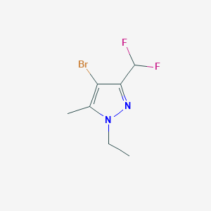 molecular formula C7H9BrF2N2 B2801551 4-Bromo-3-(difluoromethyl)-1-ethyl-5-methylpyrazole CAS No. 1946817-16-8