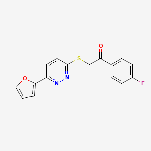 molecular formula C16H11FN2O2S B2801564 1-(4-Fluorophenyl)-2-[6-(furan-2-yl)pyridazin-3-yl]sulfanylethanone CAS No. 872704-49-9