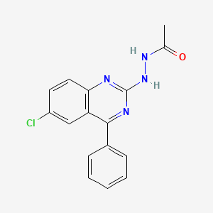 molecular formula C16H13ClN4O B2801574 N'-(6-chloro-4-phenylquinazolin-2-yl)acetohydrazide CAS No. 57370-27-1