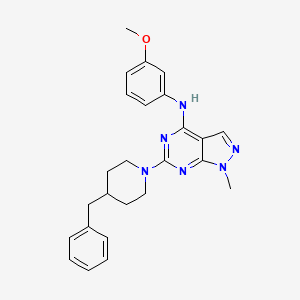 molecular formula C25H28N6O B2801578 6-(4-苄基哌啶-1-基)-N-(3-甲氧基苯基)-1-甲基-1H-吡唑并[3,4-d]嘧啶-4-胺 CAS No. 878063-93-5