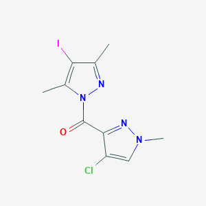 molecular formula C10H10ClIN4O B280158 (4-chloro-1-methyl-1H-pyrazol-3-yl)(4-iodo-3,5-dimethyl-1H-pyrazol-1-yl)methanone 