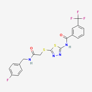 N-(5-((2-((4-fluorobenzyl)amino)-2-oxoethyl)thio)-1,3,4-thiadiazol-2-yl)-3-(trifluoromethyl)benzamide