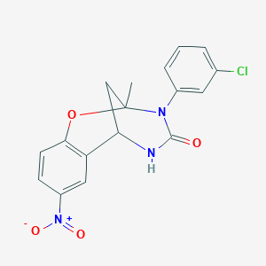 molecular formula C17H14ClN3O4 B2801581 3-(3-氯苯基)-2-甲基-8-硝基-2,3,5,6-四氢-4H-2,6-甲基-1,3,5-苯并噁二唑啉-4-酮 CAS No. 687580-33-2