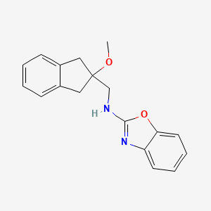 molecular formula C18H18N2O2 B2801584 N-[(2-Methoxy-1,3-dihydroinden-2-yl)methyl]-1,3-benzoxazol-2-amine CAS No. 2379970-94-0
