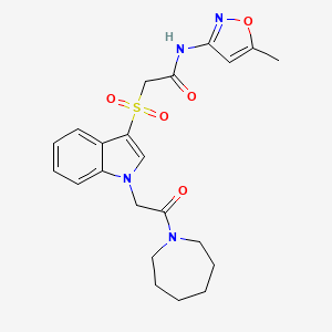 2-((1-(2-(azepan-1-yl)-2-oxoethyl)-1H-indol-3-yl)sulfonyl)-N-(5-methylisoxazol-3-yl)acetamide