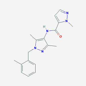 molecular formula C18H21N5O B280159 N-[3,5-dimethyl-1-(2-methylbenzyl)-1H-pyrazol-4-yl]-1-methyl-1H-pyrazole-5-carboxamide 