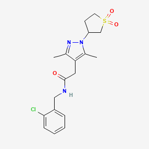 N-(2-chlorobenzyl)-2-(1-(1,1-dioxidotetrahydrothiophen-3-yl)-3,5-dimethyl-1H-pyrazol-4-yl)acetamide