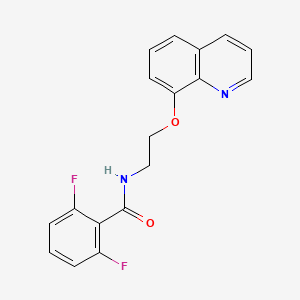 molecular formula C18H14F2N2O2 B2801593 2,6-二氟-N-(2-(喹啉-8-基氧基)乙基)苯甲酰胺 CAS No. 1325683-23-5