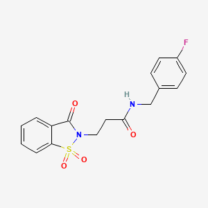 3-(1,1-dioxido-3-oxobenzo[d]isothiazol-2(3H)-yl)-N-(4-fluorobenzyl)propanamide
