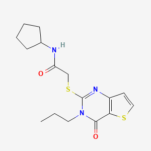 N-cyclopentyl-2-[(4-oxo-3-propyl-3,4-dihydrothieno[3,2-d]pyrimidin-2-yl)sulfanyl]acetamide