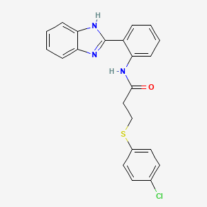 molecular formula C22H18ClN3OS B2801606 N-(2-(1H-benzo[d]imidazol-2-yl)phenyl)-3-((4-chlorophenyl)thio)propanamide CAS No. 896018-66-9