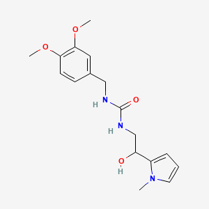 molecular formula C17H23N3O4 B2801612 1-(3,4-二甲氧基苯甲基)-3-(2-羟基-2-(1-甲基-1H-吡咯-2-基)乙基)脲 CAS No. 1396710-34-1
