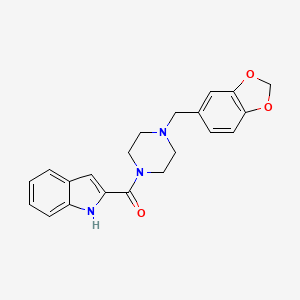molecular formula C21H21N3O3 B2801613 [4-(1,3-苯并二氧杂噻吩-5-基甲基)哌嗪-1-基]-(1H-吲哚-2-基)甲酮 CAS No. 921136-82-5