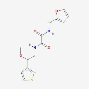molecular formula C14H16N2O4S B2801624 N1-(呋喃-2-基甲基)-N2-(2-甲氧基-2-(噻吩-3-基)乙基)草酰胺 CAS No. 1705046-75-8