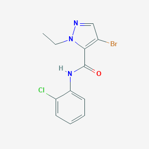 molecular formula C12H11BrClN3O B280163 4-bromo-N-(2-chlorophenyl)-1-ethyl-1H-pyrazole-5-carboxamide 