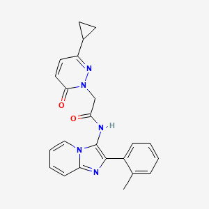 molecular formula C23H21N5O2 B2801633 2-(3-cyclopropyl-6-oxopyridazin-1(6H)-yl)-N-(2-(o-tolyl)imidazo[1,2-a]pyridin-3-yl)acetamide CAS No. 2034425-33-5