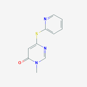 molecular formula C10H9N3OS B2801635 3-methyl-6-(pyridin-2-ylthio)pyrimidin-4(3H)-one CAS No. 2310224-38-3