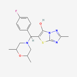 molecular formula C18H21FN4O2S B2801640 5-((2,6-Dimethylmorpholino)(4-fluorophenyl)methyl)-2-methylthiazolo[3,2-b][1,2,4]triazol-6-ol CAS No. 1008248-04-1