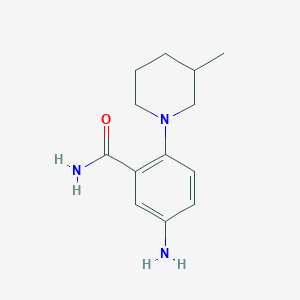 molecular formula C13H19N3O B2801646 5-氨基-2-(3-甲基-哌嗪-1-基)-苯甲酰胺 CAS No. 799258-22-3