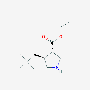molecular formula C12H23NO2 B2801655 Ethyl (3S,4S)-4-(2,2-dimethylpropyl)pyrrolidine-3-carboxylate CAS No. 2248406-64-4