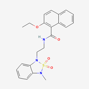 molecular formula C22H23N3O4S B2801657 2-乙氧基-N-(2-(3-甲基-2,2-二氧代苯并[c][1,2,5]噻二唑-1(3H)-基)乙基)-1-萘酰胺 CAS No. 2034237-92-6