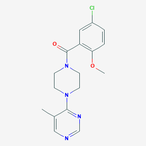 molecular formula C17H19ClN4O2 B2801658 (5-氯-2-甲氧基苯基)(4-(5-甲基嘧啶-4-基)哌嗪-1-基)甲酮 CAS No. 1448043-54-6