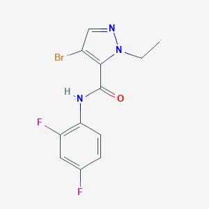 molecular formula C12H10BrF2N3O B280166 4-bromo-N-(2,4-difluorophenyl)-1-ethyl-1H-pyrazole-5-carboxamide 