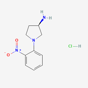 molecular formula C10H14ClN3O2 B2801664 (R)-1-(2-硝基苯基)吡咯烷-3-胺盐酸盐 CAS No. 1233860-26-8