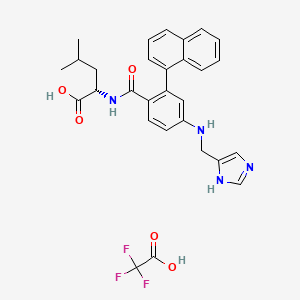 molecular formula C29H29F3N4O5 B2801667 N-[4-[(1H-咪唑-5-基甲基)氨基]-2-(1-萘基)苯甲酰]-L-亮氨酸,2,2,2-三氟乙酸盐 CAS No. 1217480-14-2