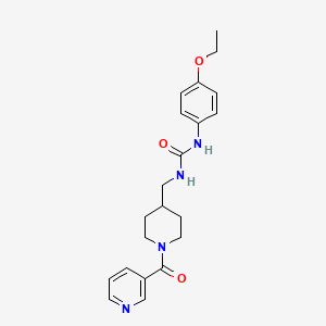 molecular formula C21H26N4O3 B2801676 1-(4-乙氧基苯基)-3-((1-烟酰基哌啶-4-基)甲基)脲 CAS No. 1396808-56-2