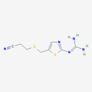 B2801679 1-(5-(((2-Cyanoethyl)thio)methyl)thiazol-2-yl)guanidine CAS No. 131184-89-9