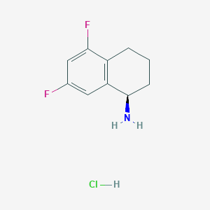molecular formula C10H12ClF2N B2801681 (1R)-5,7-difluoro-1,2,3,4-tetrahydronaphthalen-1-amine hydrochloride CAS No. 1820570-11-3