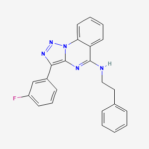 molecular formula C23H18FN5 B2801685 3-(3-氟苯基)-N-苯乙基-[1,2,3]三唑并[1,5-a]喹唑啉-5-胺 CAS No. 866866-00-4