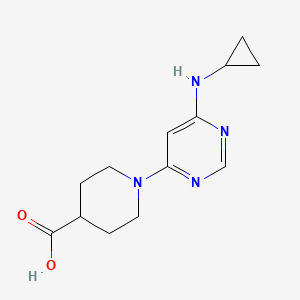 molecular formula C13H18N4O2 B2801692 1-(6-(Cyclopropylamino)pyrimidin-4-yl)piperidine-4-carboxylic acid CAS No. 1353978-16-1