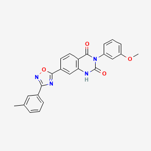 molecular formula C24H18N4O4 B2801700 3-(3-methoxyphenyl)-7-(3-(m-tolyl)-1,2,4-oxadiazol-5-yl)quinazoline-2,4(1H,3H)-dione CAS No. 1326807-04-8