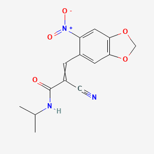 2-cyano-3-(6-nitro-2H-1,3-benzodioxol-5-yl)-N-(propan-2-yl)prop-2-enamide
