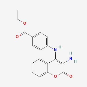 Ethyl 4-[(3-amino-2-oxochromen-4-yl)amino]benzoate