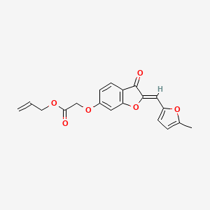 molecular formula C19H16O6 B2801706 (Z)-allyl 2-((2-((5-methylfuran-2-yl)methylene)-3-oxo-2,3-dihydrobenzofuran-6-yl)oxy)acetate CAS No. 622814-97-5