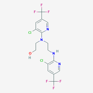 molecular formula C16H14Cl2F6N4O B2801709 2-[[3-氯-5-(三氟甲基)吡啶-2-基]-[2-[[3-氯-5-(三氟甲基)吡啶-2-基]氨基]乙基]氨基]乙醇 CAS No. 190437-61-7