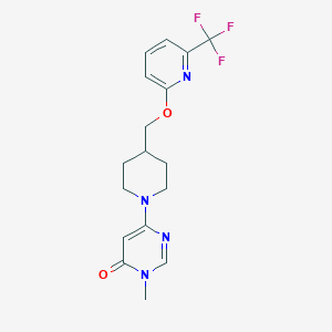 molecular formula C17H19F3N4O2 B2801730 3-Methyl-6-[4-({[6-(trifluoromethyl)pyridin-2-yl]oxy}methyl)piperidin-1-yl]-3,4-dihydropyrimidin-4-one CAS No. 2197807-51-3